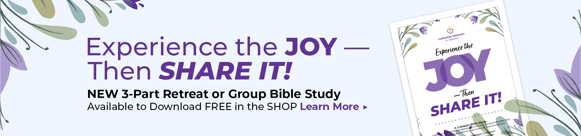 New downloadable free Bible study and leader guide: Experience the Joy — Then Share It! View Resource.