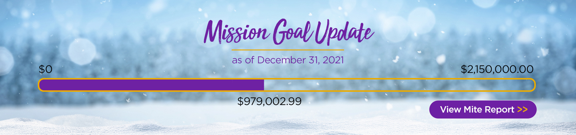Mission Goal Update as of December 31, 2021. View Mite Report.